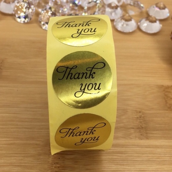 500 Gold Foil Thank You Stickers PRICE IS FIRM - Picture 4 of 5